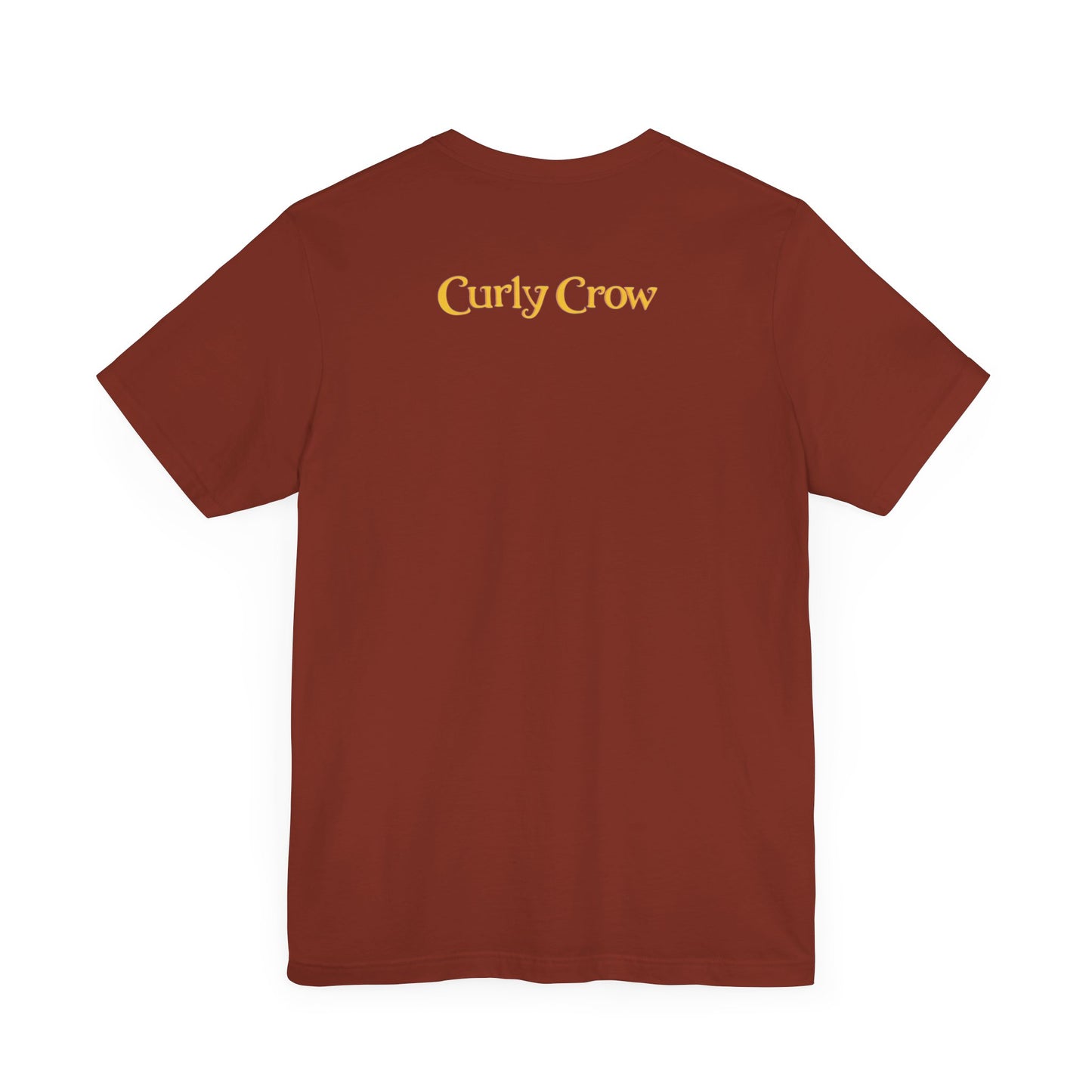 Curly Crow “Waving Crow” Tee – Large Turquoise Zia Logo with Back Logo (Adults)