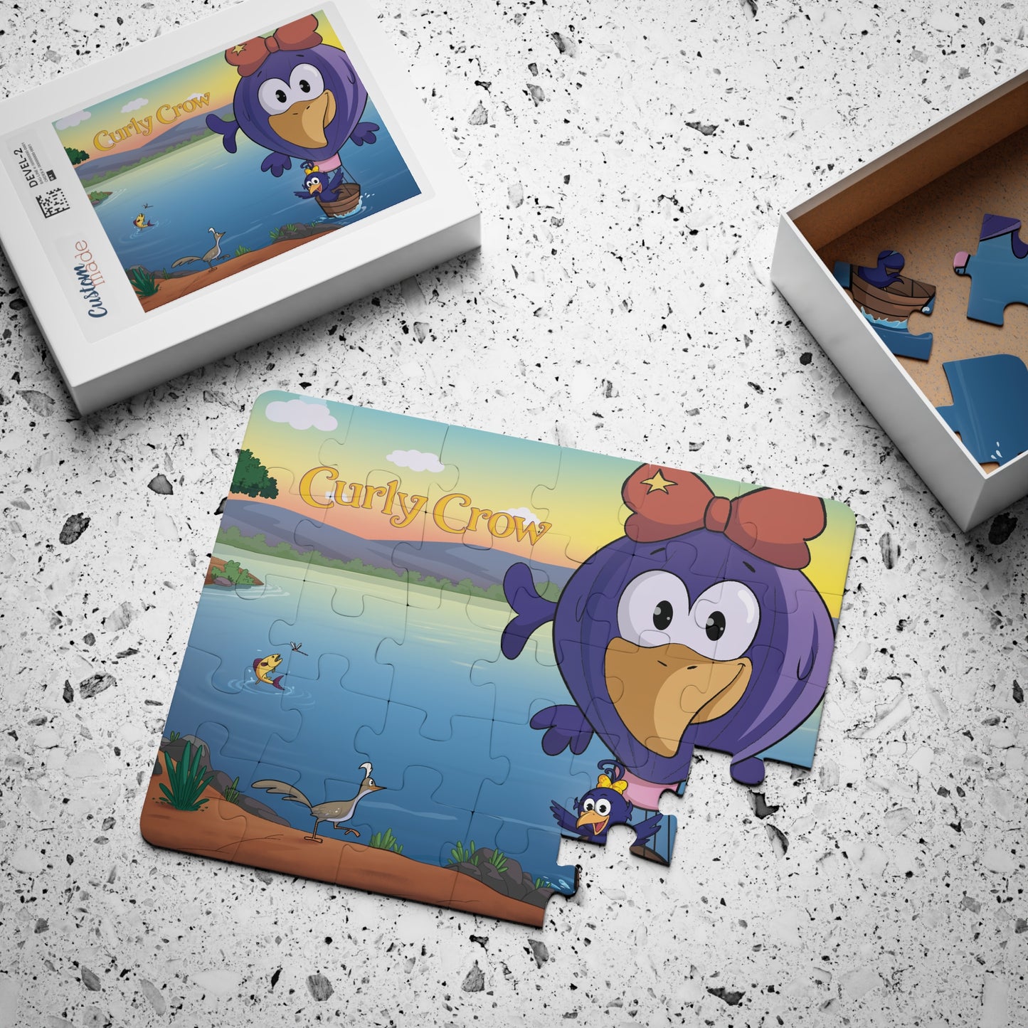 Puzzle box with the hot air balloon design and reference photo included.