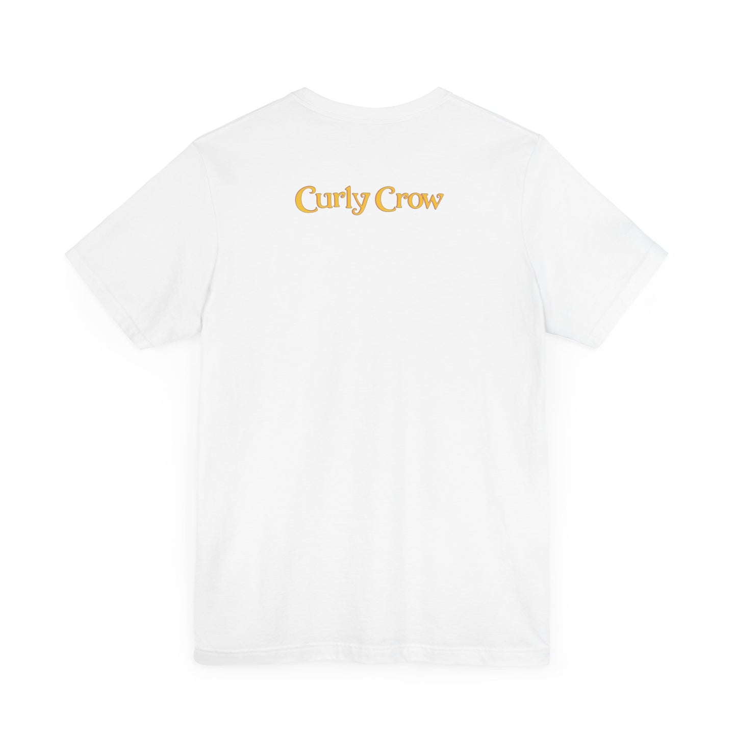 Curly Crow “Waving Crow” Tee – Large Turquoise Zia Logo with Back Logo (Adults)