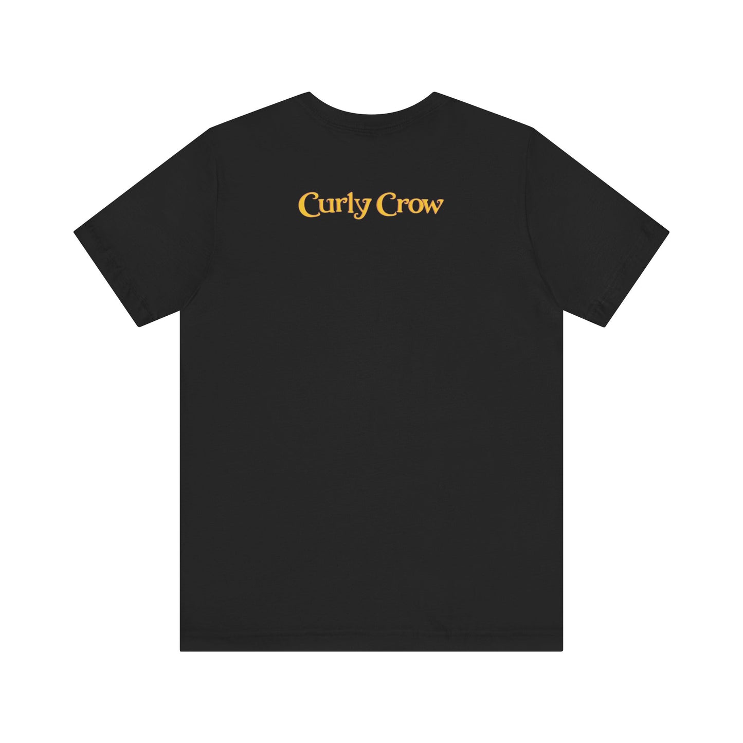 Curly Crow “Waving Crow” Tee – Large Turquoise Zia Logo with Back Logo (Adults)