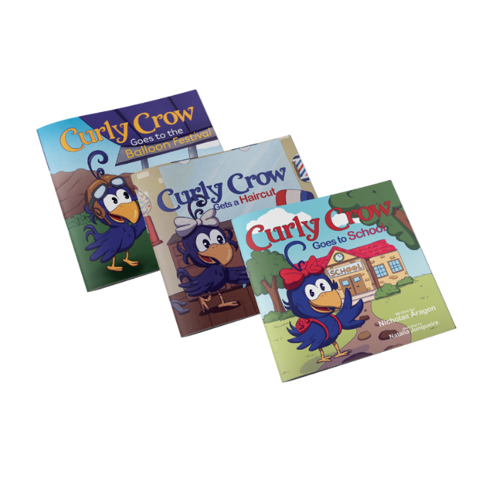 Curly Crow 'Facing Fear' bundle featuring books that help young readers build courage through heartfelt, feather-filled stories.