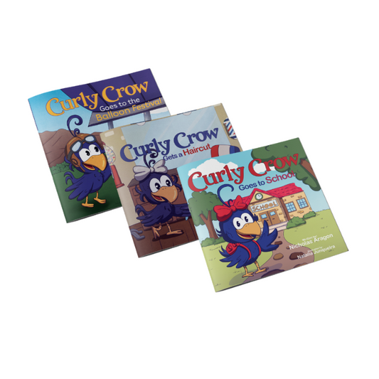 Curly Crow 'Facing Fear' bundle featuring books that help young readers build courage through heartfelt, feather-filled stories.