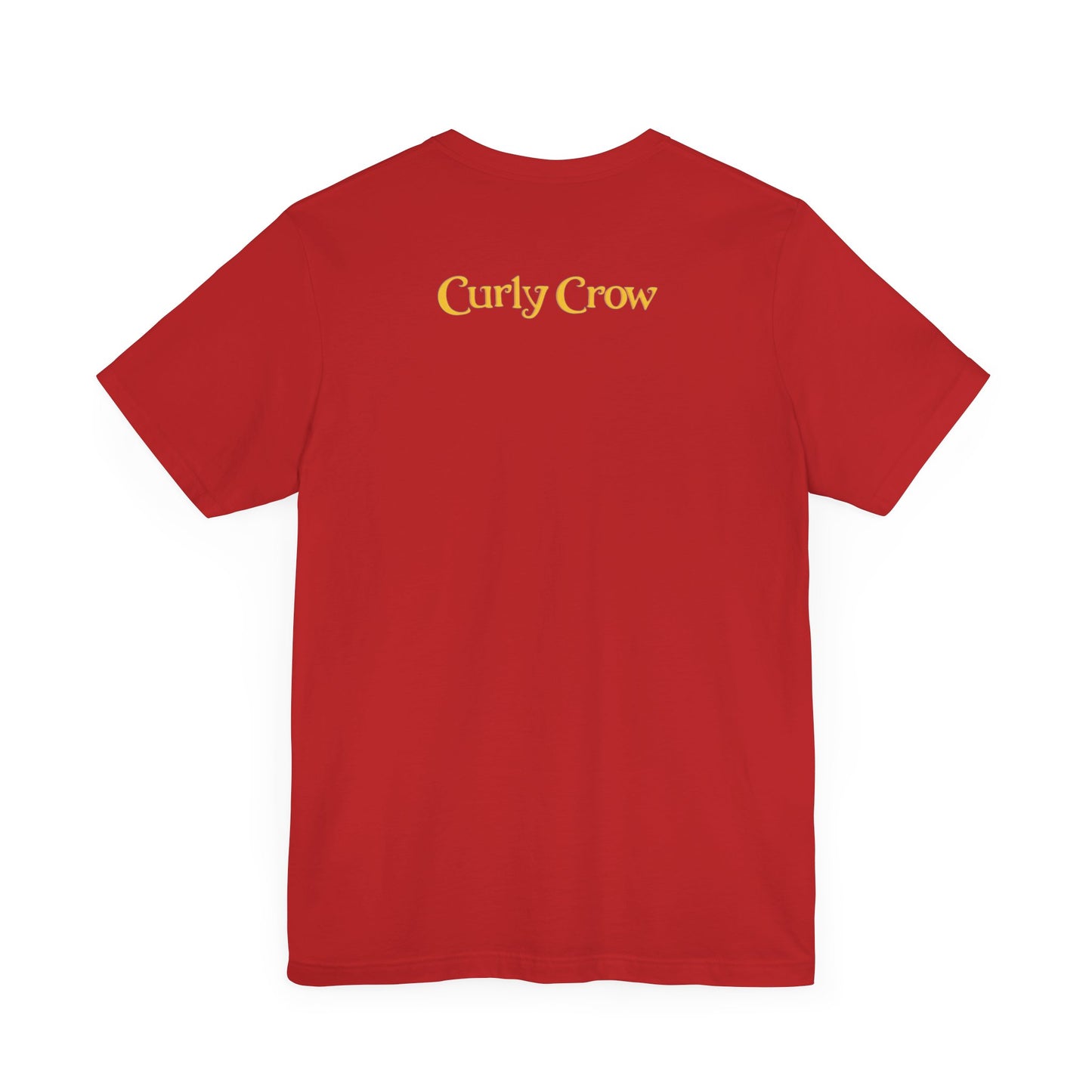 Curly Crow “Waving Crow” Tee – Large Turquoise Zia Logo with Back Logo (Adults)