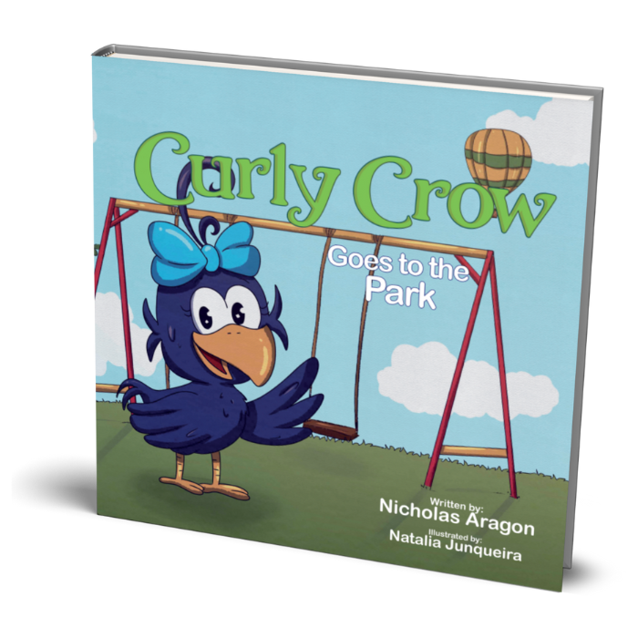 Book cover "Curly Crow Goes to the Park". Picture Books that Inspire kids to try new things