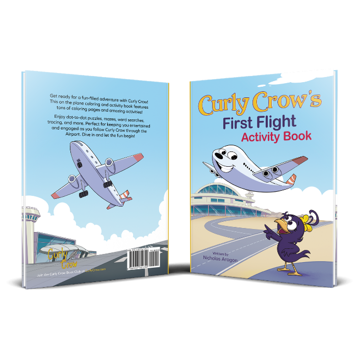 Curly Crow's First Flight Activity Book: On the Plane Activity Book for Kids