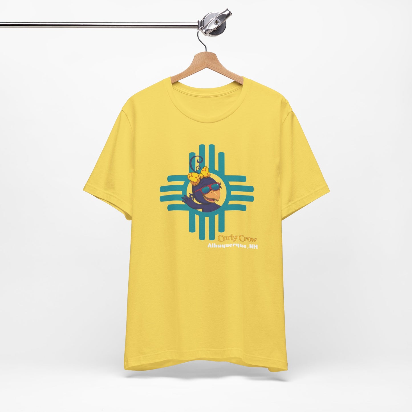 Curly Crow Sky Spirit Zia Tee – Turquoise | New Mexico Shirt