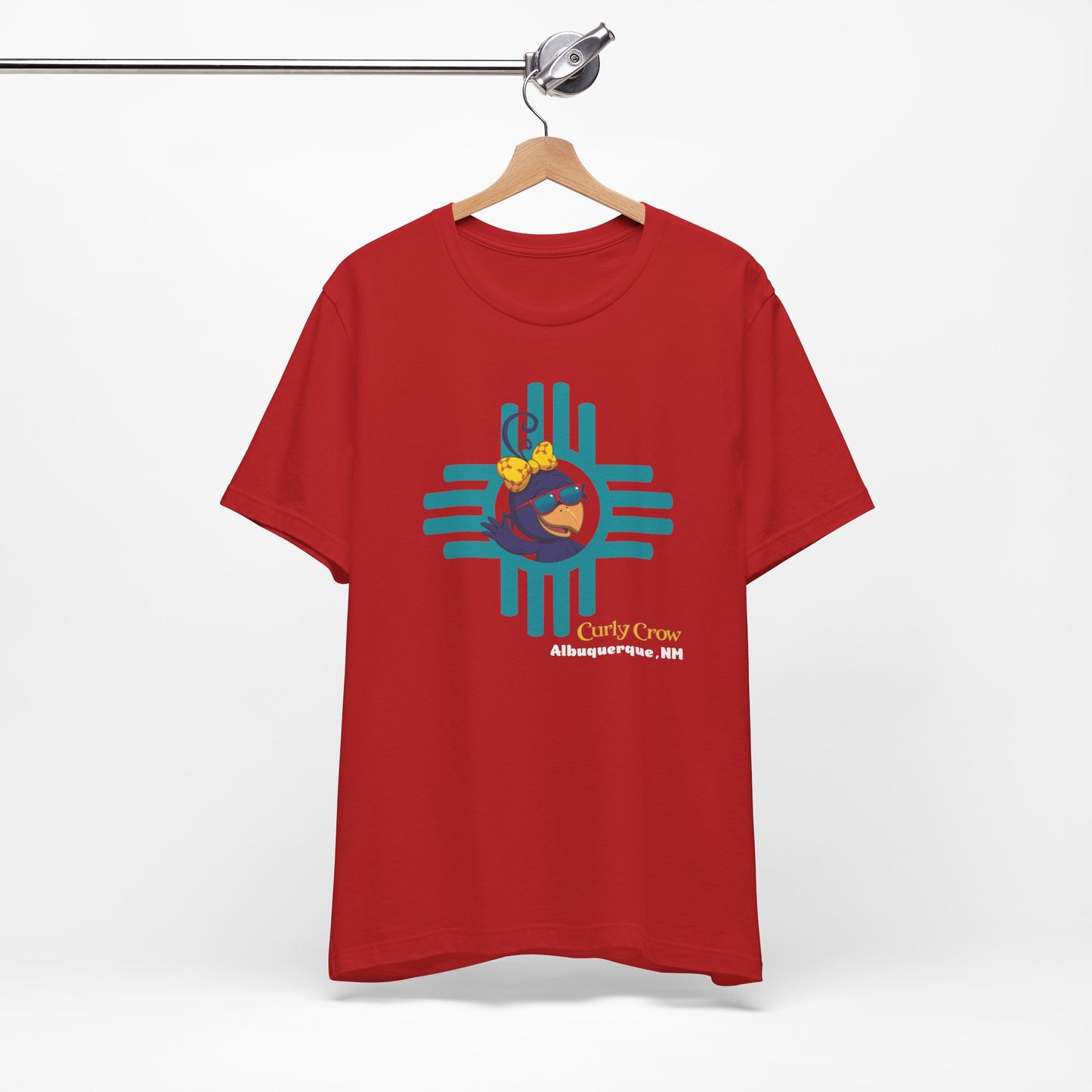 Curly Crow Sky Spirit Zia Tee – Turquoise | New Mexico Shirt