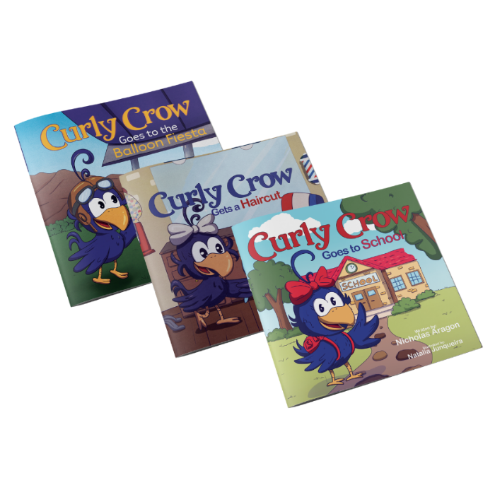 3 book set, buy 3 get 1 free curly crow books