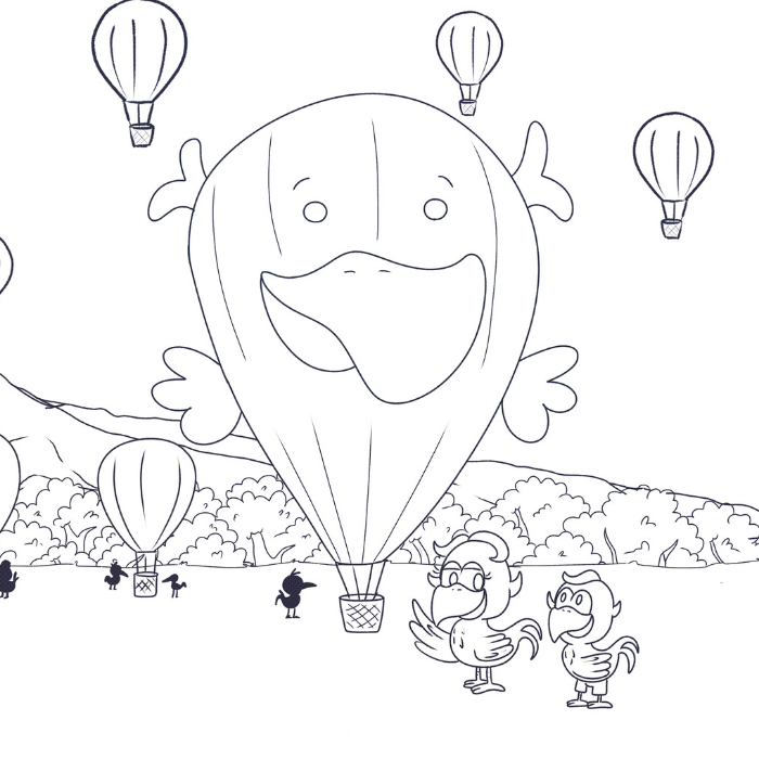 Curly Crow Coloring Books for kids 2-12 - Hot Air Balloons