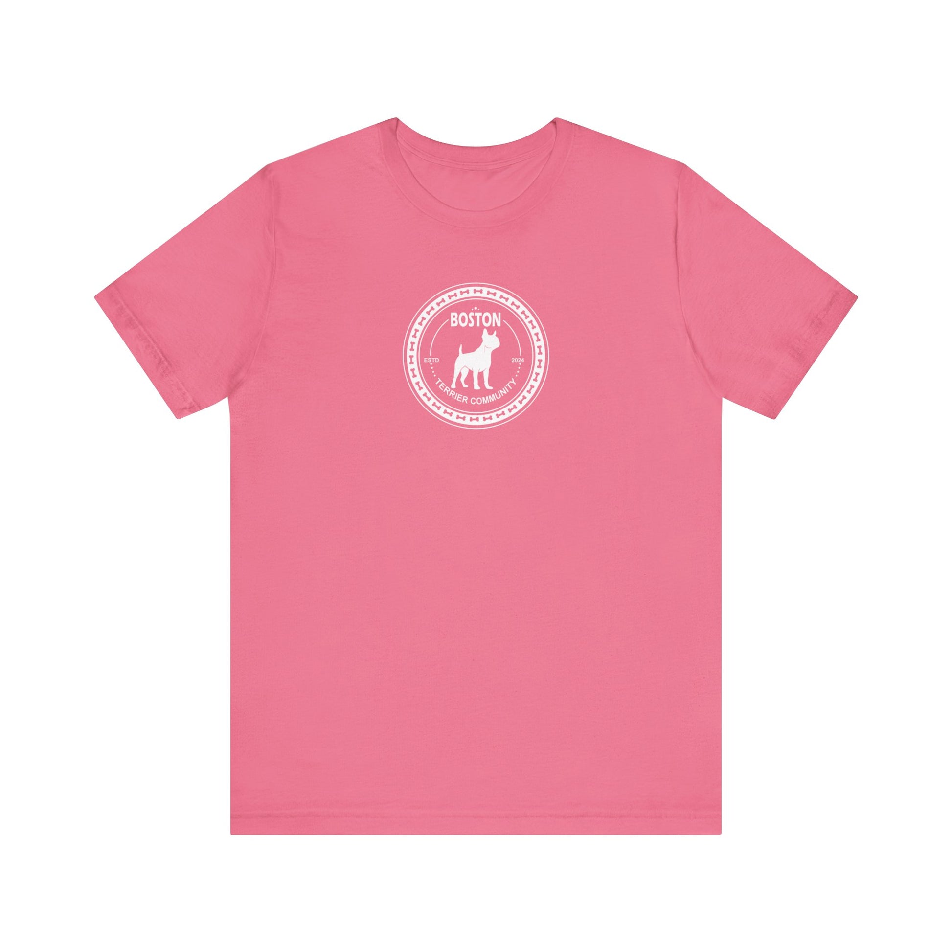 Boston Terrier T-shirt color pink with dog lover logo