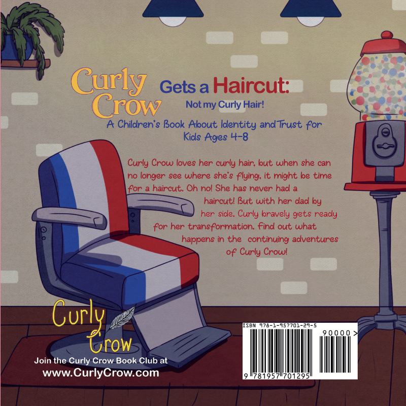 Curly Crow Children's Book Cover: Cover image of Curly Crow's latest children's book, featuring a playful crow with curly feathers, perfect for kids who love adventure stories.