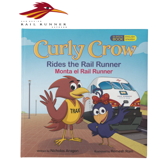 Curly Crow Rides the Rail Runner | Bilingual Kids Train Book