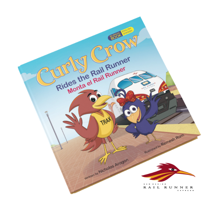 Curly Crow Rides the Rail Runner | Bilingual Kids Train Book