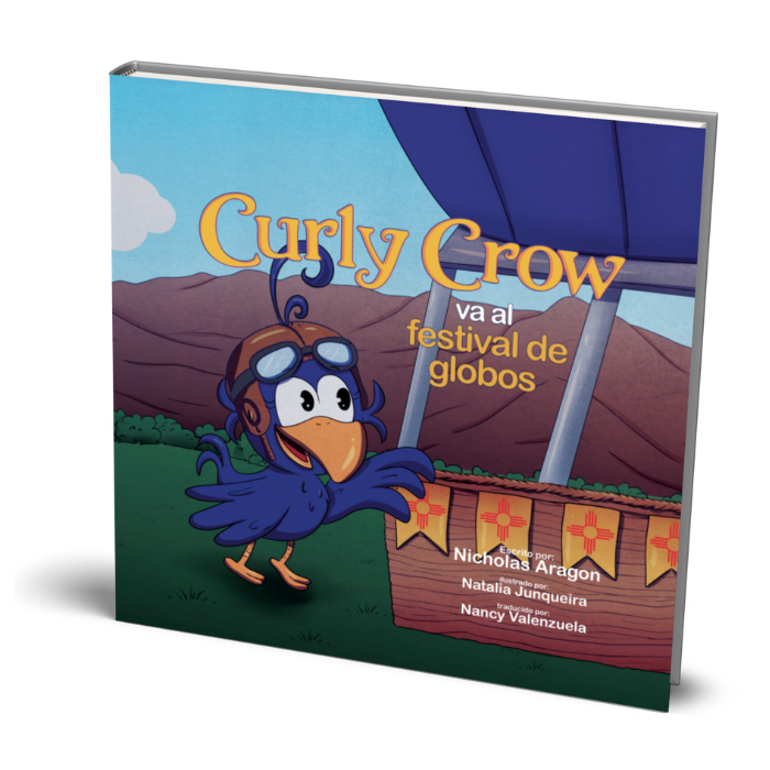 Colorful book cover of 'Curly Crow Kids Adventure Series' by Nicholas Aragon featuring Curly Crow the little bird.