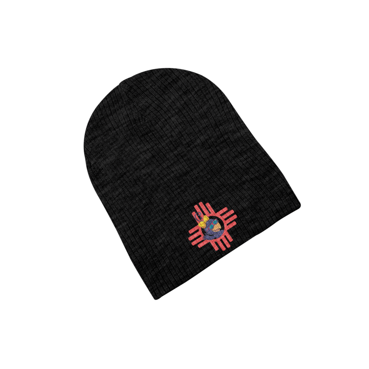 Curly Crow Embroidered Beanie NM Zia