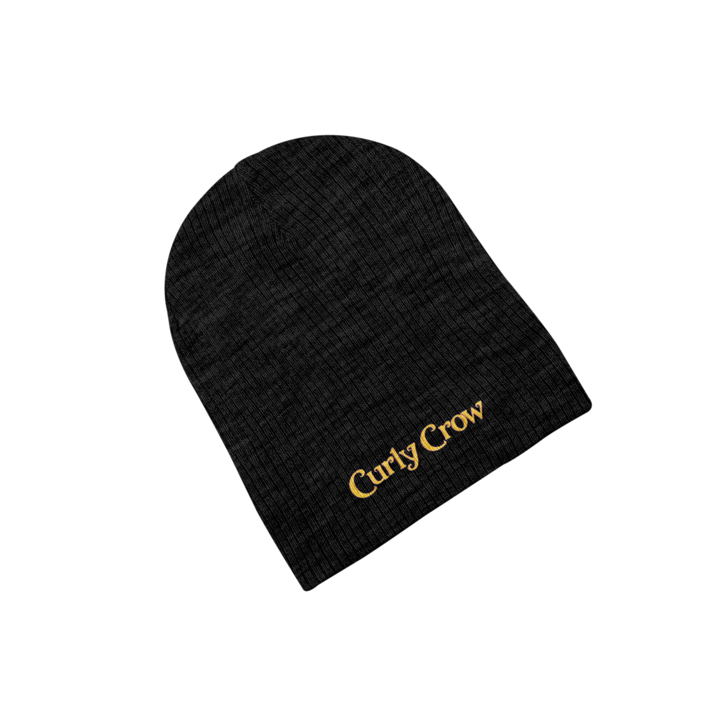 Curly Crow Embroidered Beanie