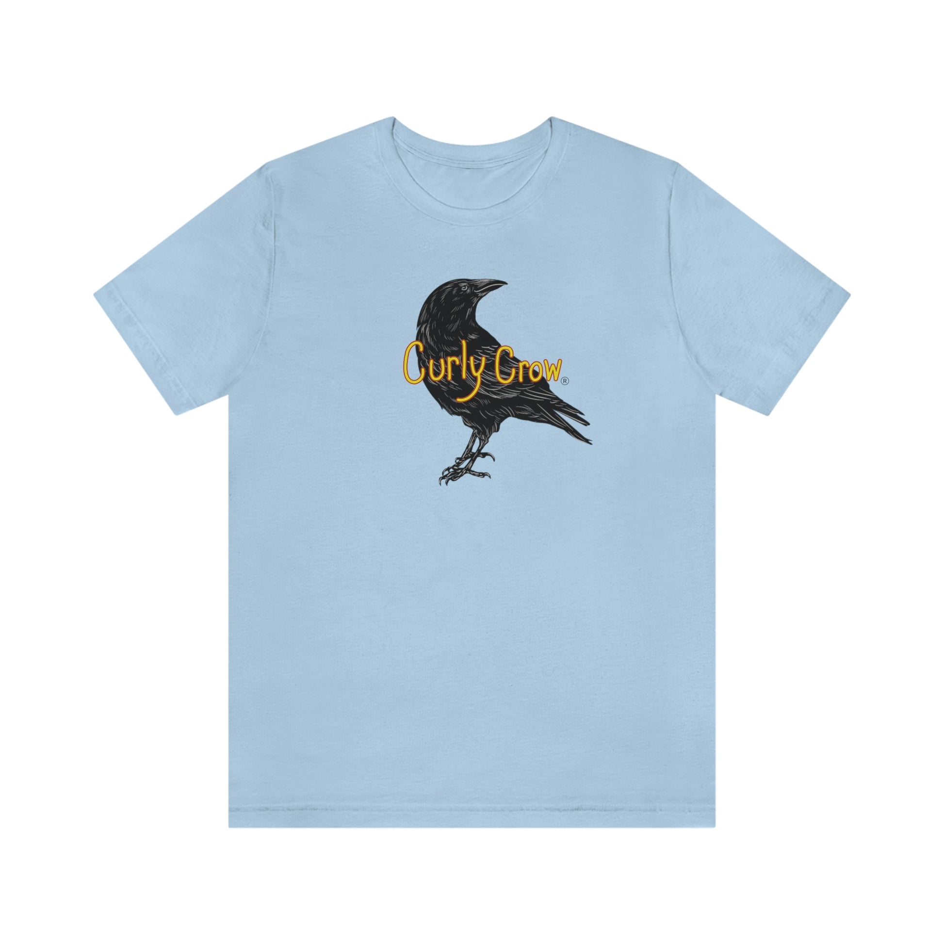 Curly Crow light blue T-shirts for men and women 