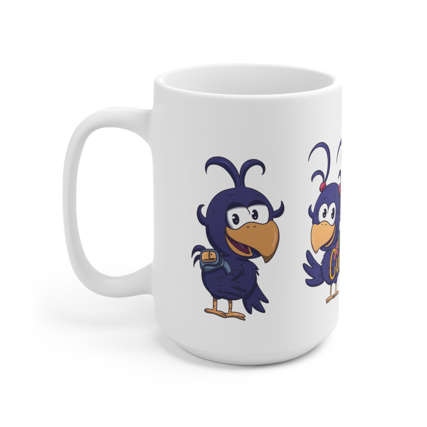 Curly Crow character 20 ounce mug with book character Lazy Boy